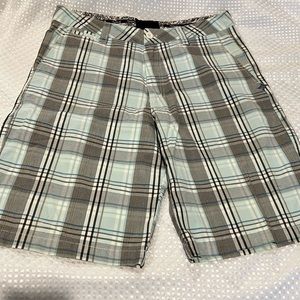 HURLEY PLAID SHORTS 100% COTTON 31
